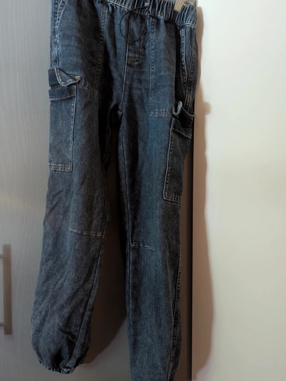 Vanilla Star Dark Blue Cargo Denim Joggers